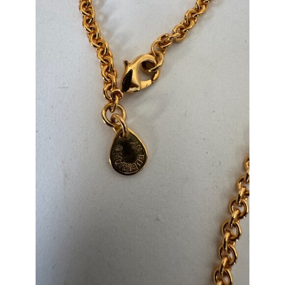 Gold-Plated Multilana Necklace With Janus Pendant 18" Chain Timeless Roman-Inspi - Picture 9 of 16